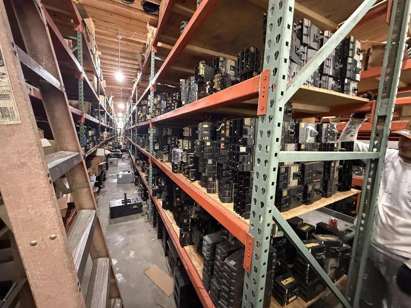 Warehouse racking filled with circuit breakers — Antioch, CA