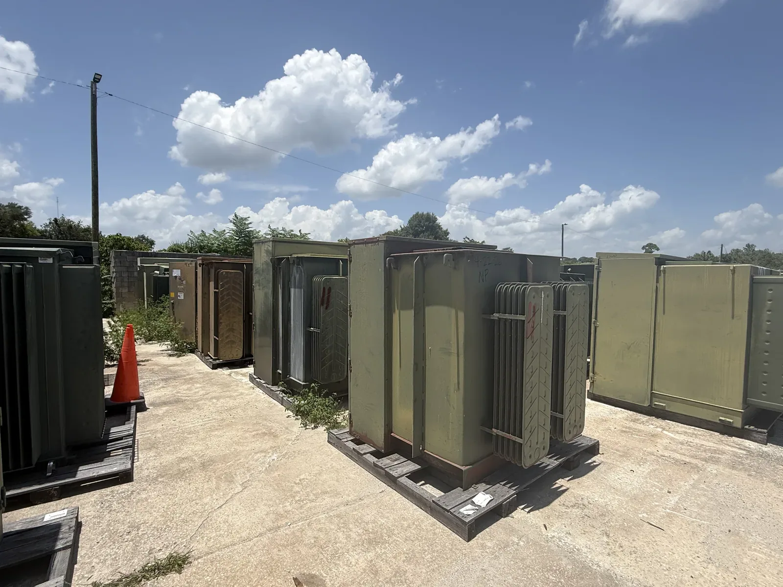 Electrical cabinets stored in an equipment yard — Chandler, AZ